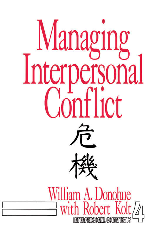 Book cover of Managing Interpersonal Conflict