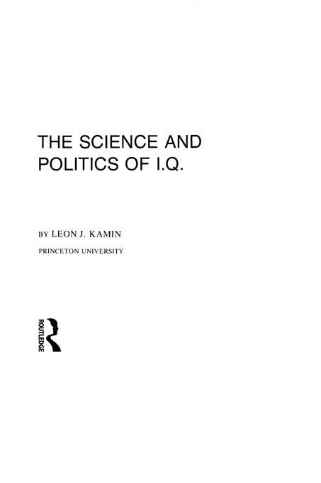 Book cover of The Science and Politics of I.q. (Penguin Education Ser.)