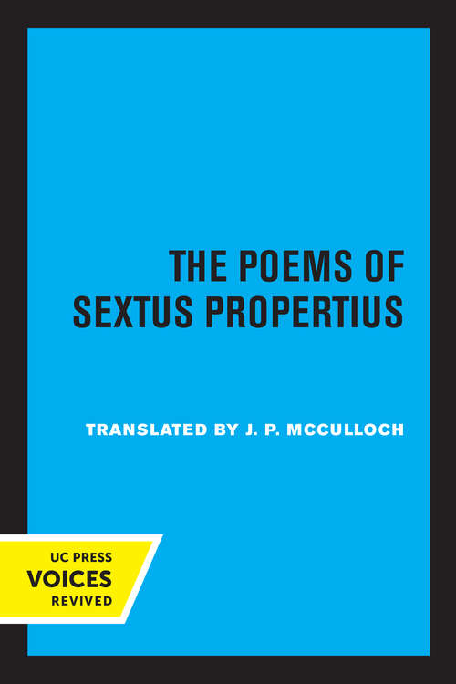 Book cover of The Poems of Sextus Propertius