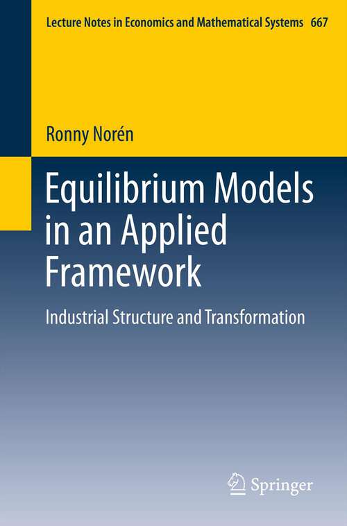 Book cover of Equilibrium Models in an Applied Framework
