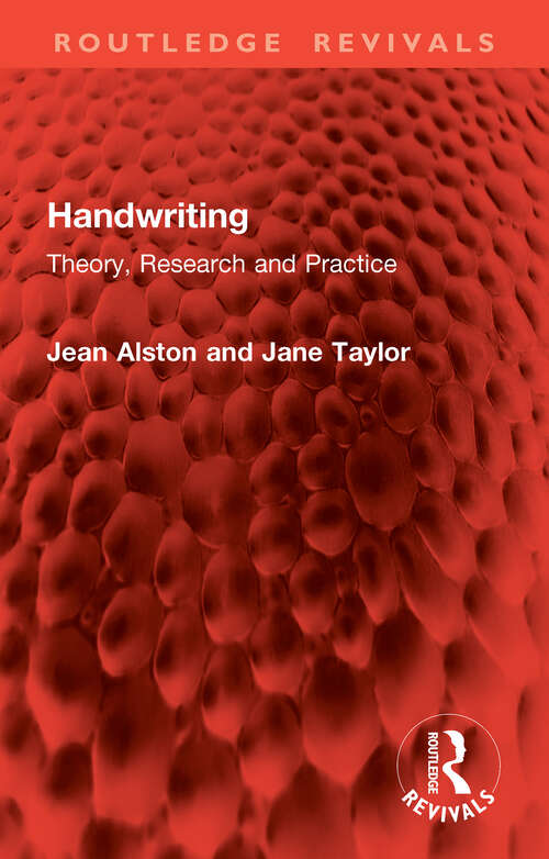 Book cover of Handwriting: Theory, Research and Practice (Routledge Revivals)