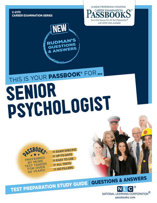 Book cover of Senior Psychologist: Passbooks Study Guide (Career Examination Series)