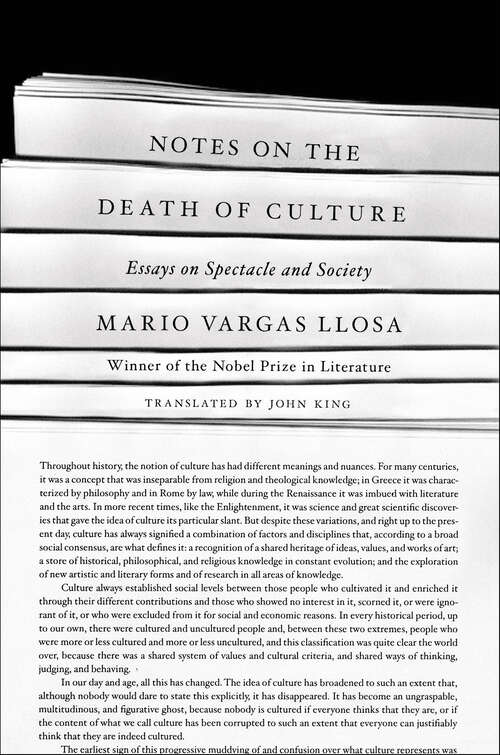 Book cover of Notes on the Death of Culture: Essays on Spectacle and Society
