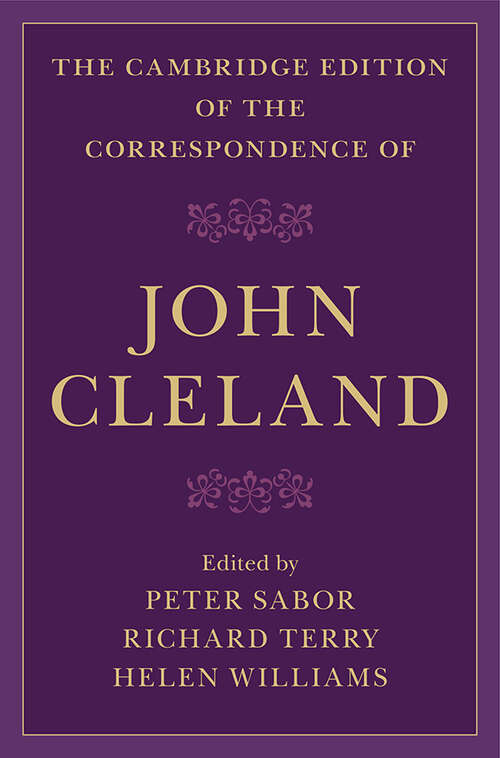Book cover of The Cambridge Edition of the Correspondence of John Cleland