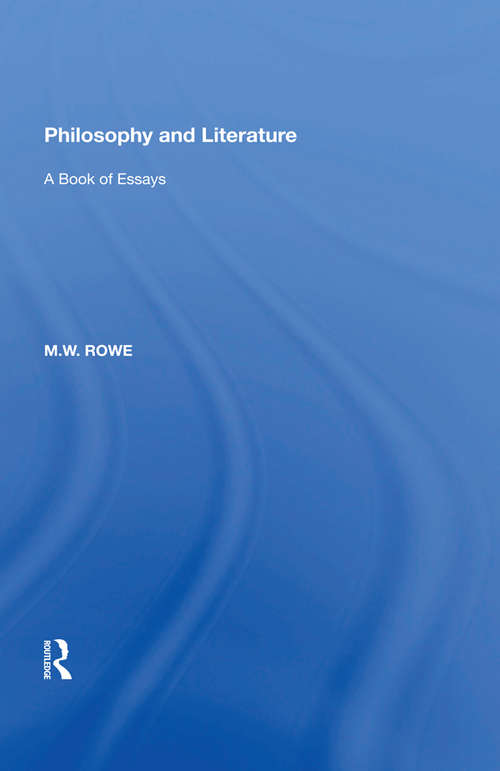 Book cover of Philosophy and Literature: A Book of Essays