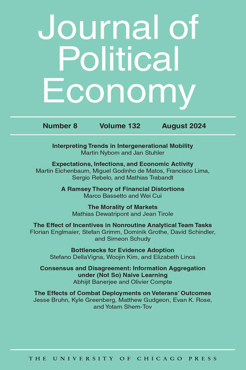 Book cover of Journal of Political Economy, volume 132 number 8 (August 2024)