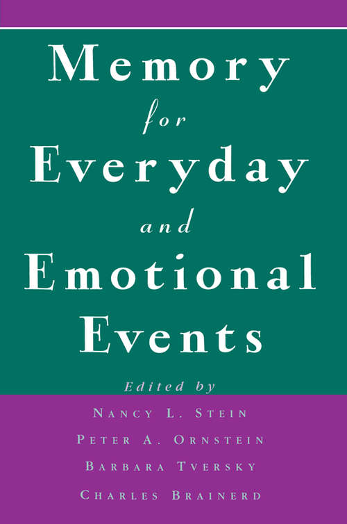 Book cover of Memory for Everyday and Emotional Events