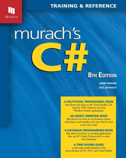 Book cover of Murach's C# (8)