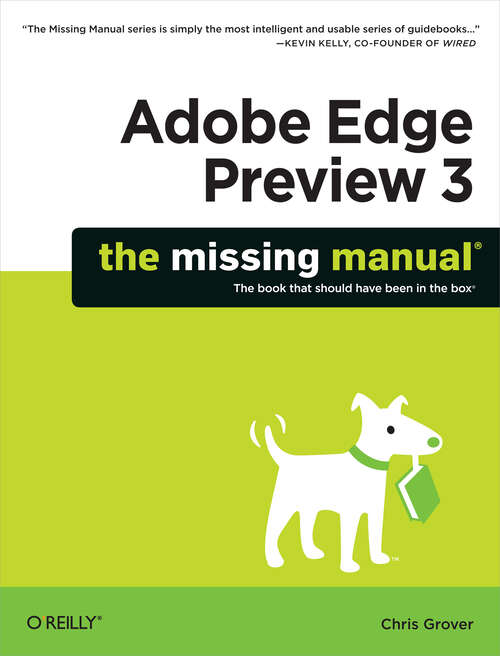 Book cover of Adobe Edge Preview 3: The Missing Manual (1)