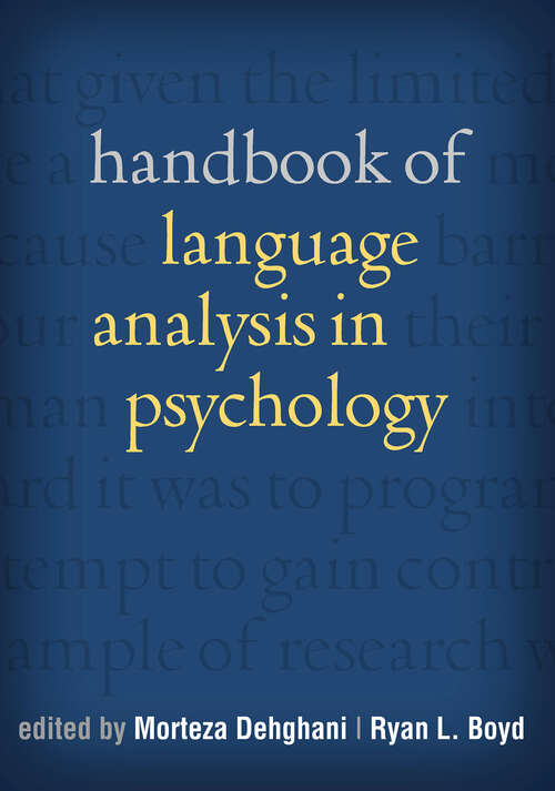 Book cover of Handbook of Language Analysis in Psychology