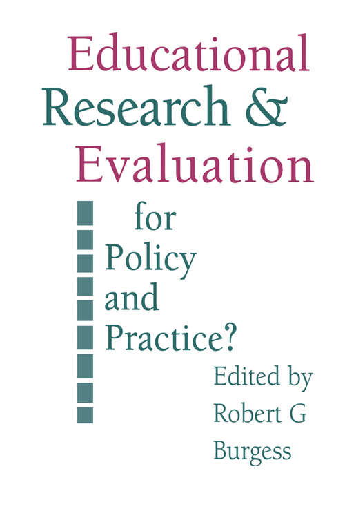 Book cover of Education Research and Evaluation: For Policy and Practice? (Social Research And Educational Studies: Vol. 13)