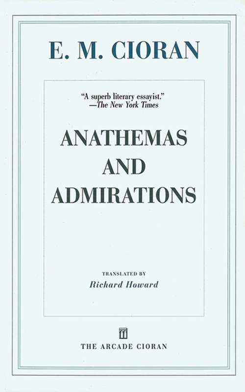 Book cover of Anathemas and Admirations (Proprietary) (Quartet Encounters Ser.)