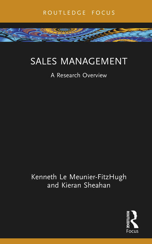 Book cover of Sales Management: A Research Overview (State of the Art in Business Research)