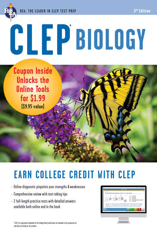 Book cover of CLEP® Biology Book + Online (CLEP Test Preparation)