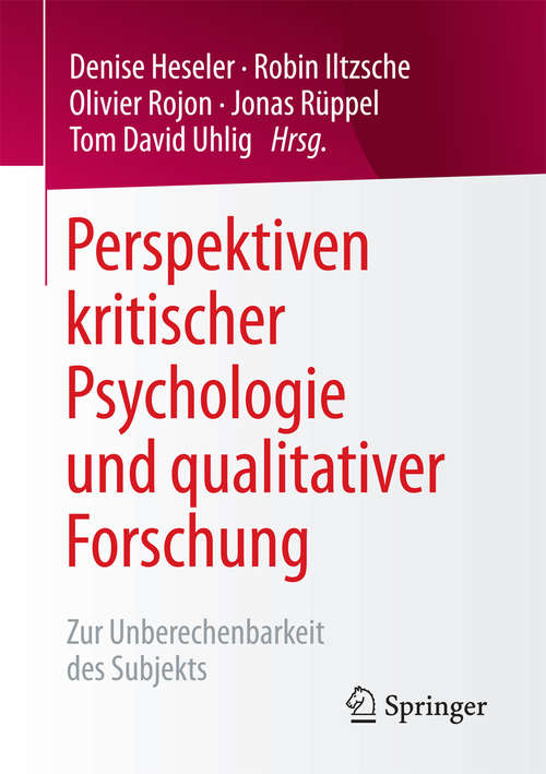 Book cover of Perspektiven kritischer Psychologie und qualitativer Forschung