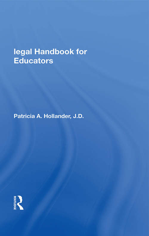 Book cover of Legal Handbook For Educators