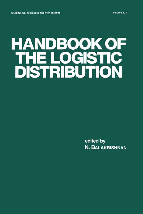 Book cover of Handbook of the Logistic Distribution (1)