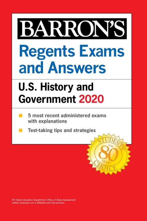 Book cover of Regents Exams and Answers: U.S. History and Government 2020 (Barron's Regents)