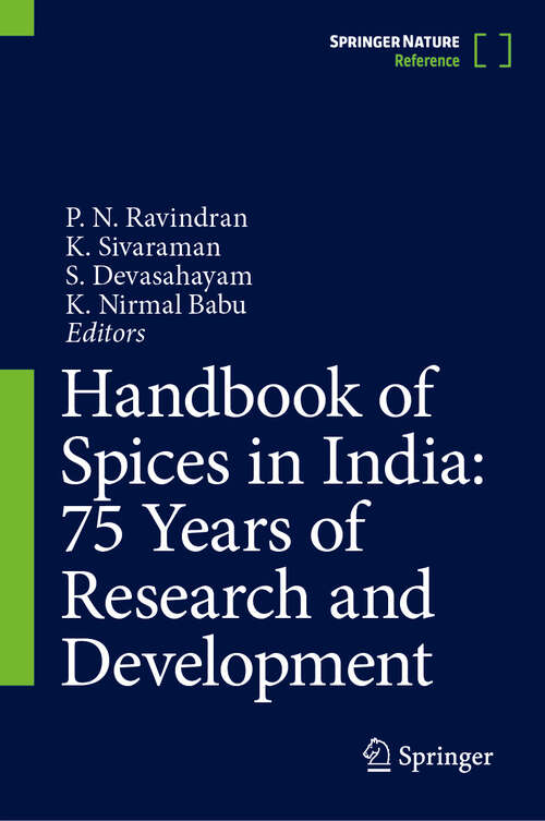 Book cover of Handbook of Spices in India: 75 Years of Research and Development (2024)