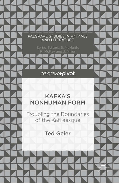 Book cover of Kafka's Nonhuman Form