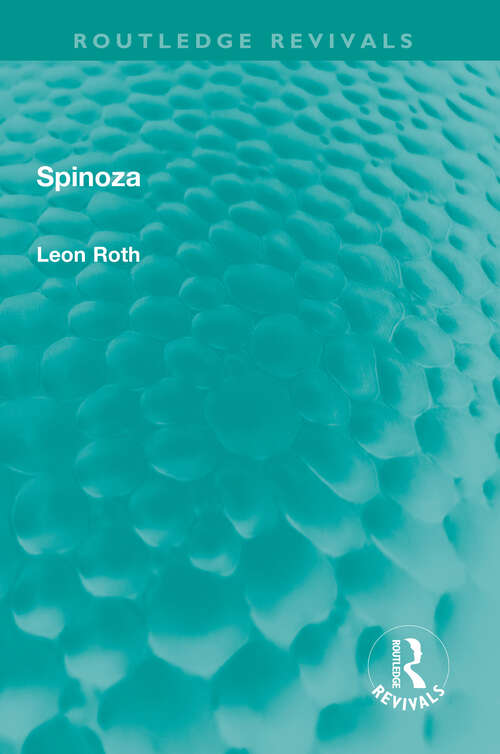 Book cover of Spinoza (Routledge Revivals)