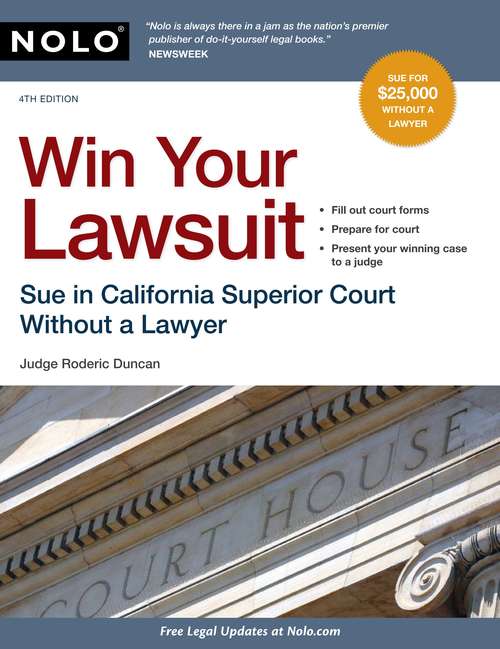 Book cover of Win Your Lawsuit