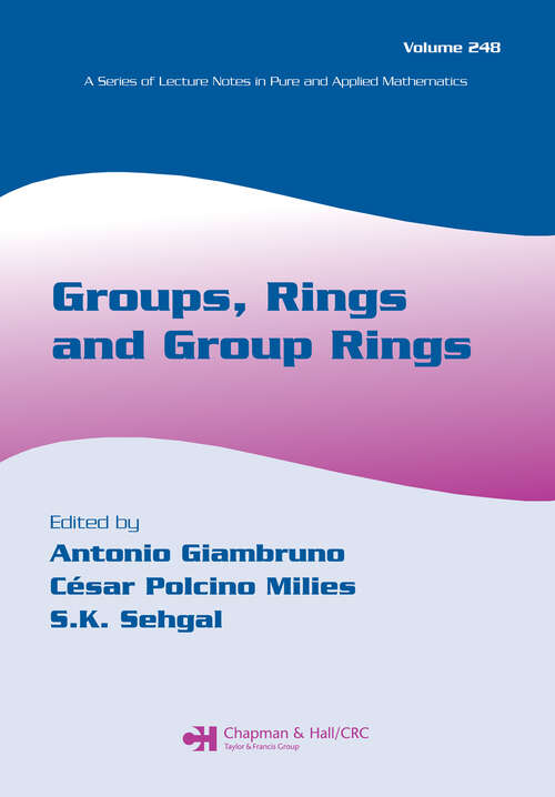 Book cover of Groups, Rings and Group Rings (1) (Lecture Notes in Pure and Applied Mathematics)