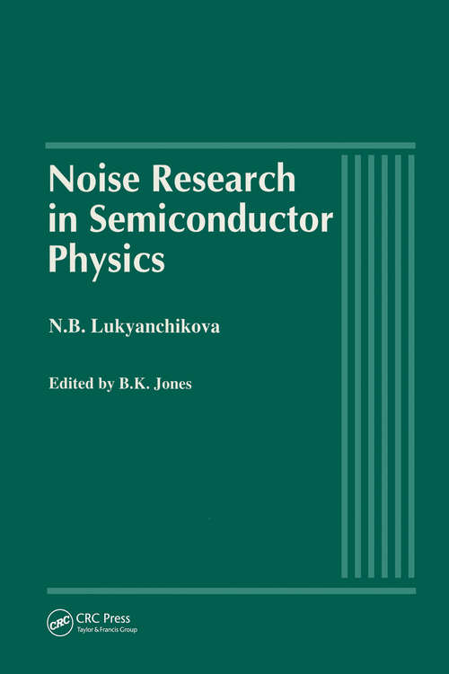 Book cover of Noise Research in Semiconductor Physics