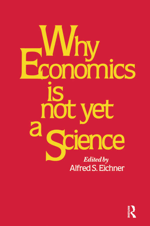 Book cover of Why Economics is Not Yet a Science