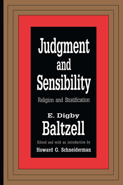 Book cover of Judgment and Sensibility: Religion and Stratification