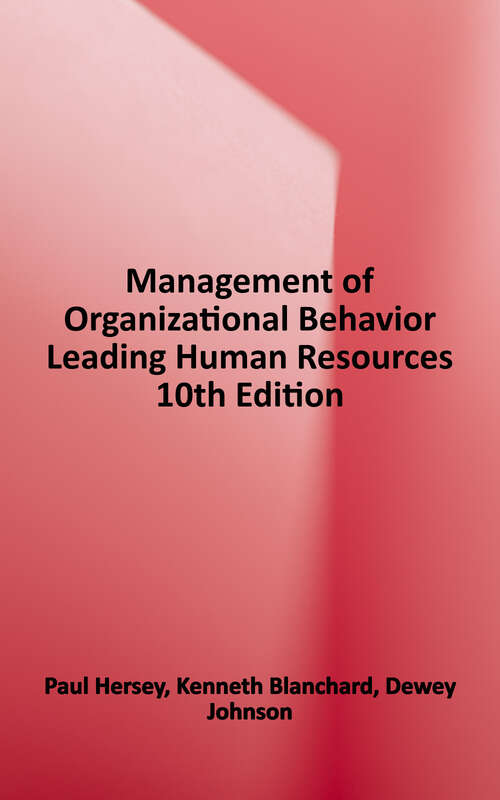 Book cover of Management of Organizational Behavior: Leading Human Resources (10)