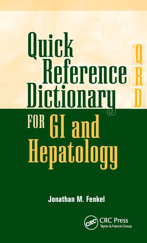Book cover of Quick Reference Dictionary for GI and Hepatology