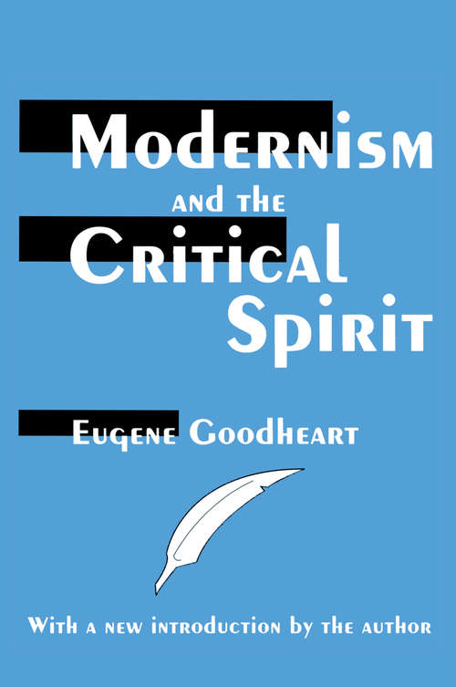 Book cover of Modernism and the Critical Spirit