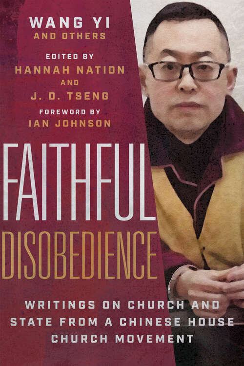 Book cover of Faithful Disobedience: Writings on Church and State from a Chinese House Church Movement