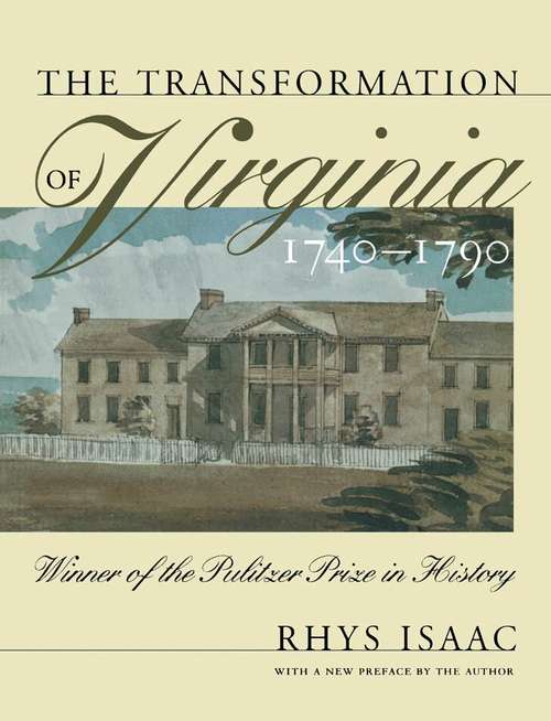 Book cover of The Transformation of Virginia, 1740-1790