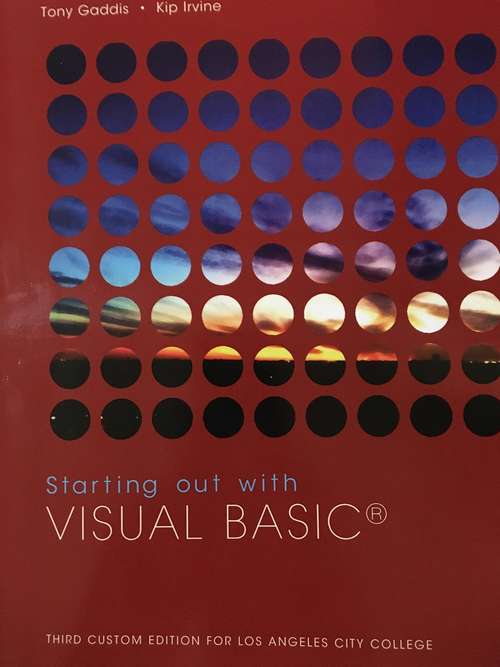 Book cover of Starting out with Visual Basic  (3rd Custom LACC Edition)