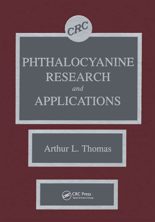 Book cover of Phthalocyanine Research and Applications