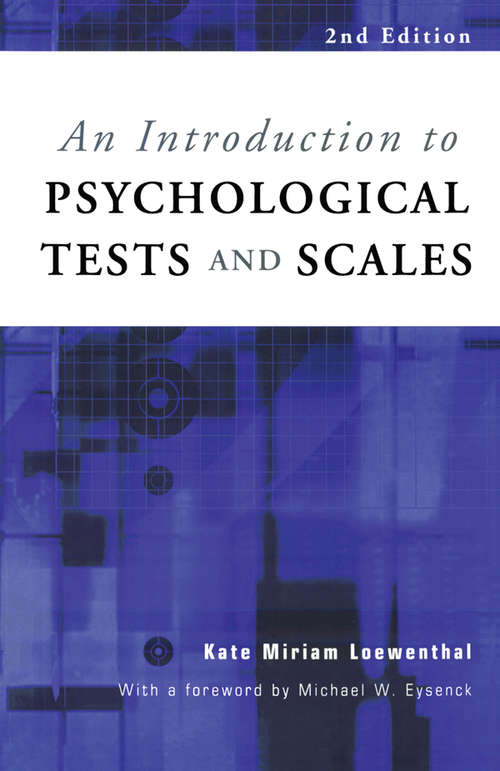Book cover of An Introduction to Psychological Tests and Scales