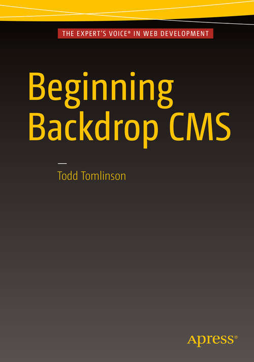 Book cover of Beginning Backdrop CMS