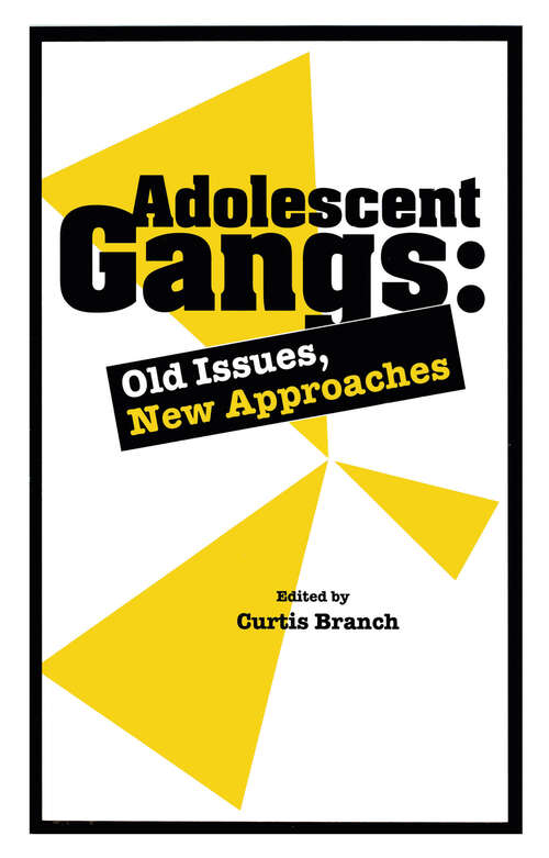 Book cover of Adolescent Gangs: Old Issues, New Approaches