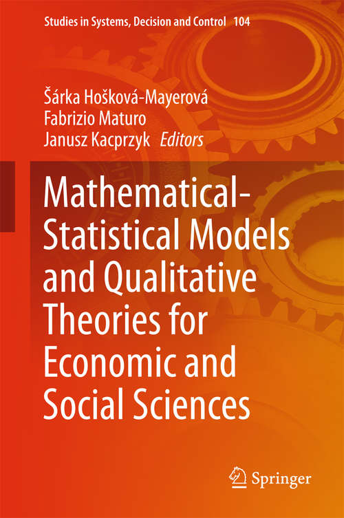 Book cover of Mathematical-Statistical Models and Qualitative Theories for Economic and Social Sciences