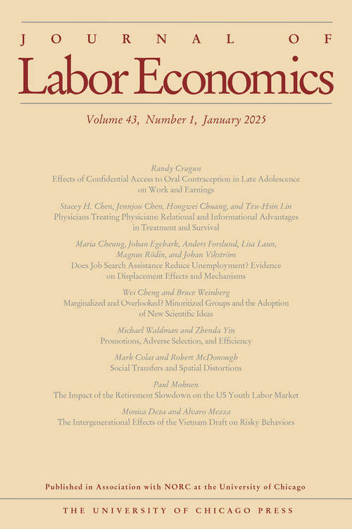 Book cover of Journal of Labor Economics, volume 43 number 1 (January 2025)