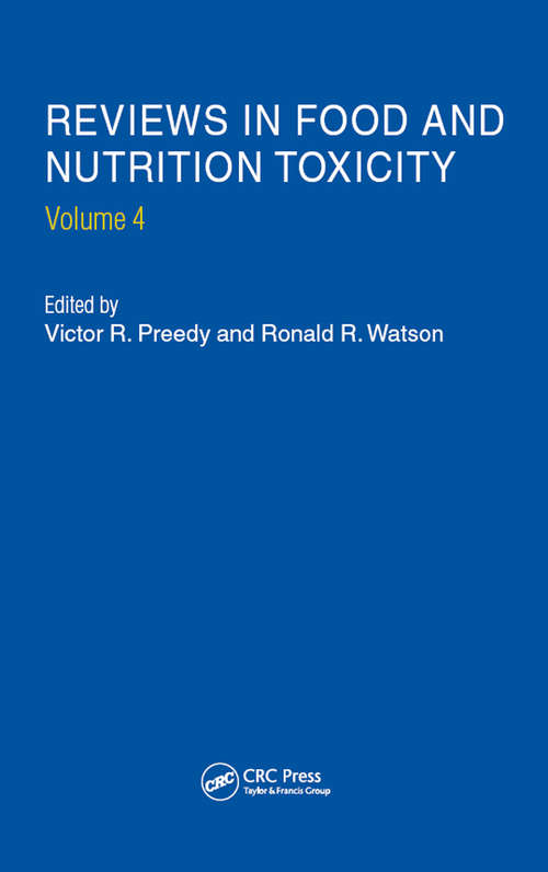 Book cover of Reviews in Food and Nutrition Toxicity, Volume 4