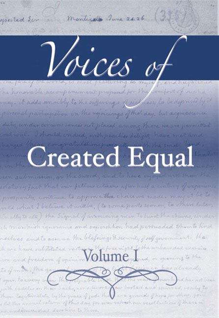 Book cover of Voices of Created Equal, Volume 1