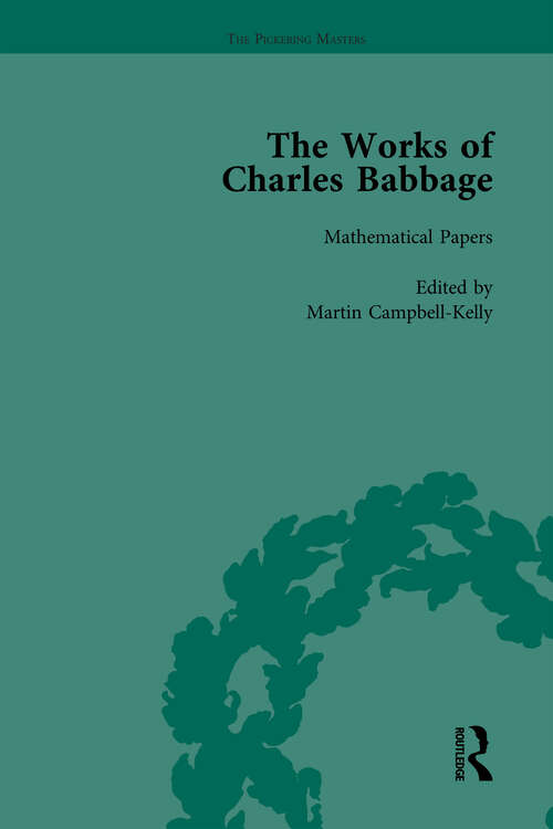 Book cover of The Works of Charles Babbage Vol 1