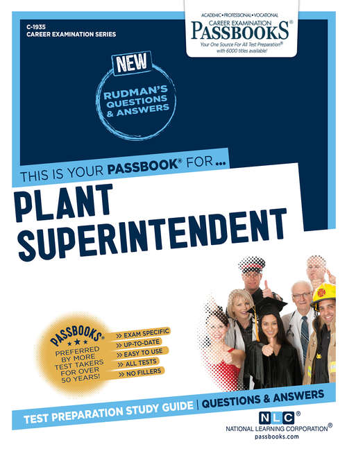 Book cover of Plant Superintendent: Passbooks Study Guide (Career Examination Series: C-2046)