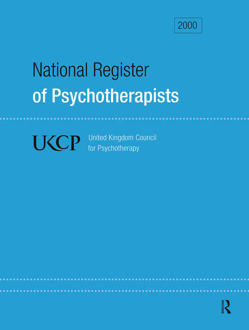 Book cover of National Register of Psychotherapists 2000: UKCP United Kingdon Council of Psychotherapists