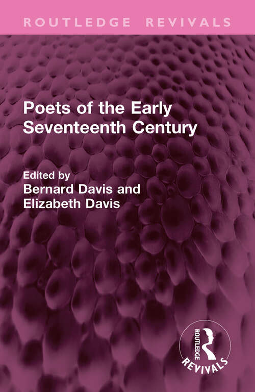 Book cover of Poets of the Early Seventeenth Century (Routledge Revivals)