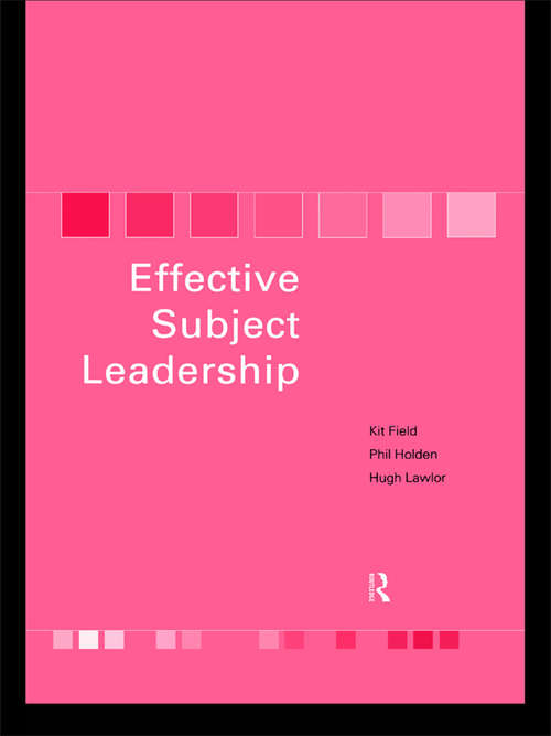 Book cover of Effective Subject Leadership