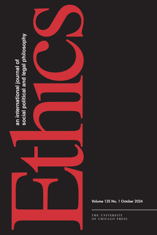 Book cover of Ethics, volume 135 number 1 (October 2024)